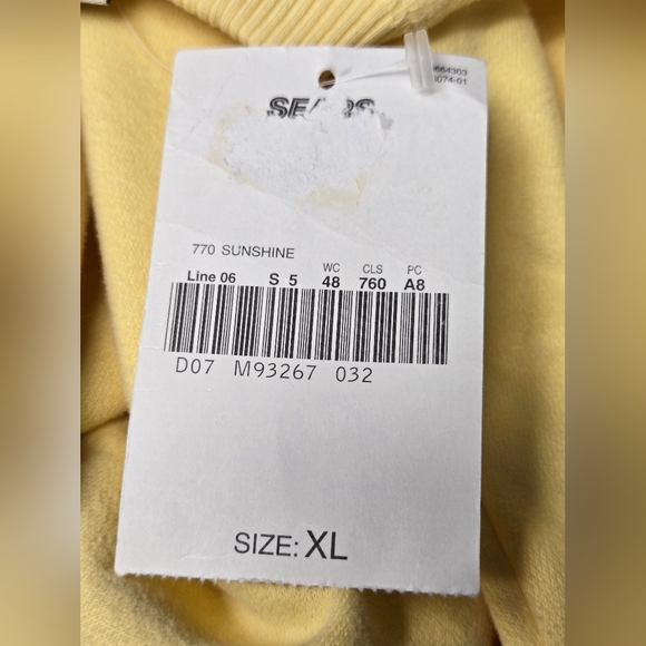 Classic Elements Yellow Pullover Sweatshirt Crew Neck XL Cotton Blend - Picture 5 of 7